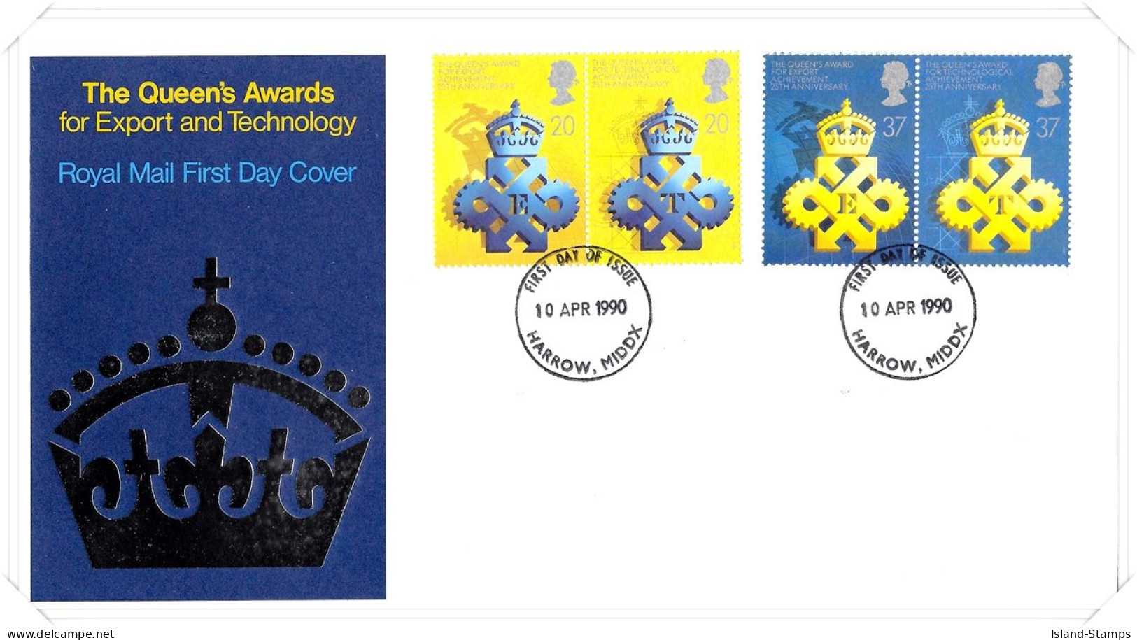 1990 Queens Awards Unaddressed FDC Tt (2) - 1981-1990 Decimal Issues