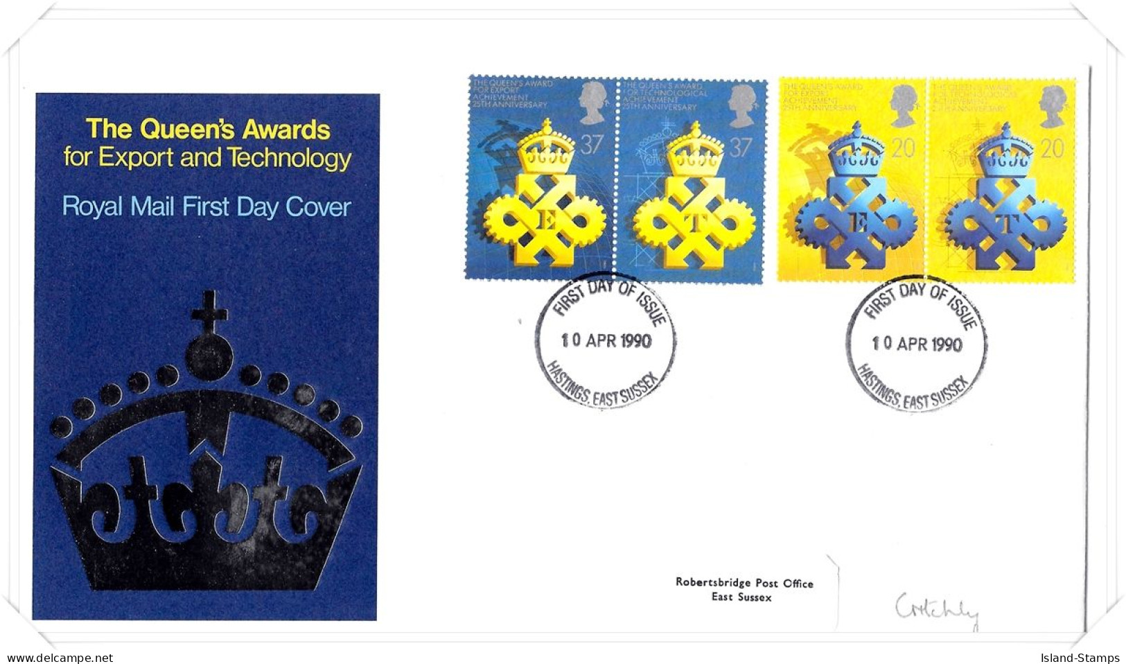 1990 Queens Awards Unaddressed FDC Tt - 1981-90 Ediciones Decimales