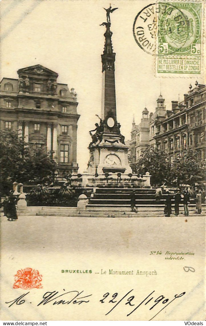 Belgique - Brussel - Bruxelles - Le Monument Anspach - Monumenti, Edifici