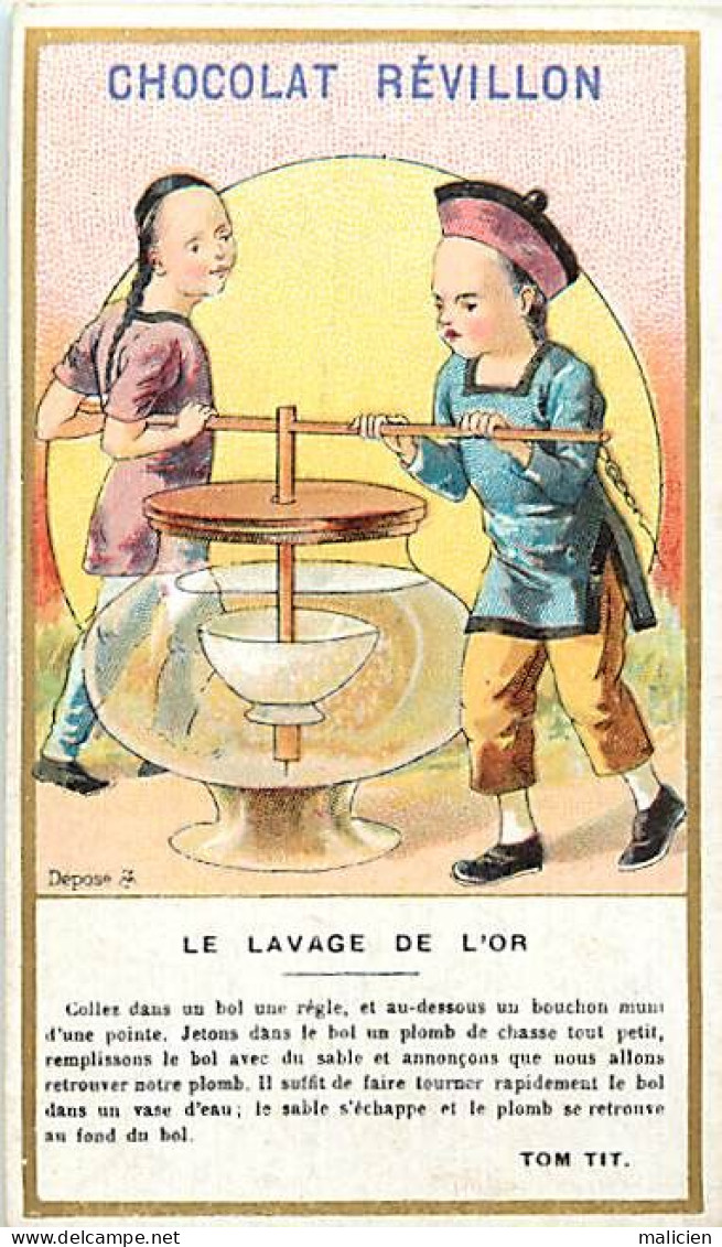 Chromos.-ref-chB898- Chocolat Revillon / Tom Tit - Le Lavage De L Or - - Revillon