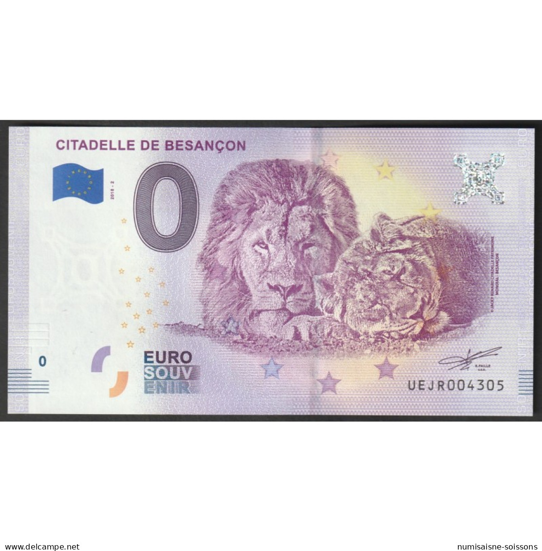 FRANCE - 25000 - BESANCON - LA CITADELLE - 2018-2 - LIONS - Essais Privés / Non-officiels