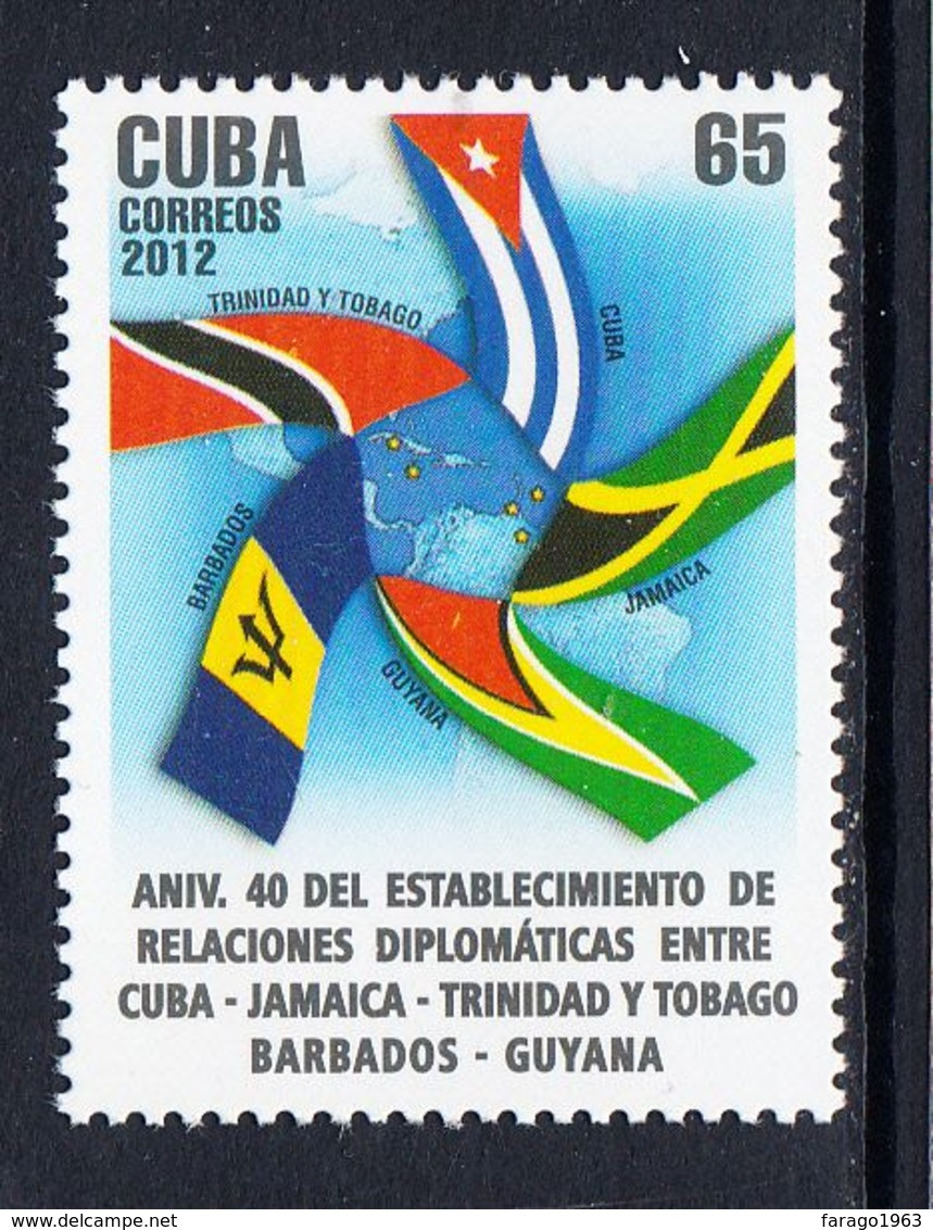 2012 Cuba Caribbean Flags  Complete Set Of 1 MNH - Unused Stamps