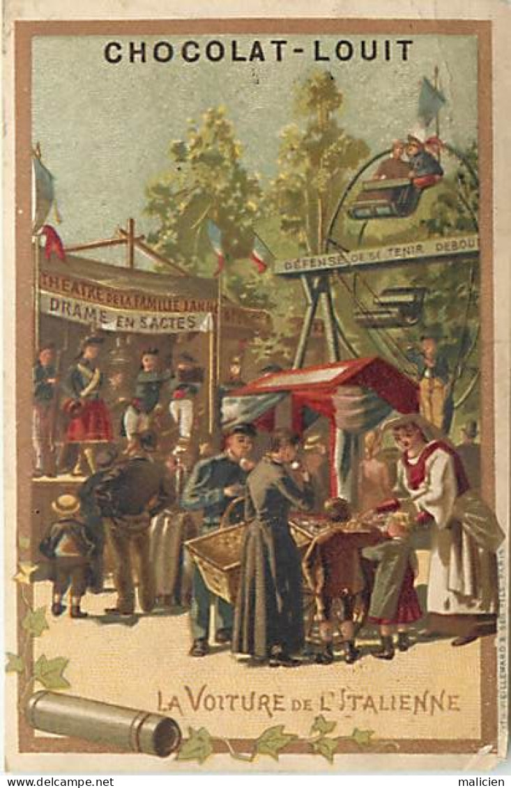 Chromos.-ref-chB894- Chocolat Louit Frères & Cie - Bordeaux - Gironde / La Voiture De L Italienne - Fête Foraine - - Louit