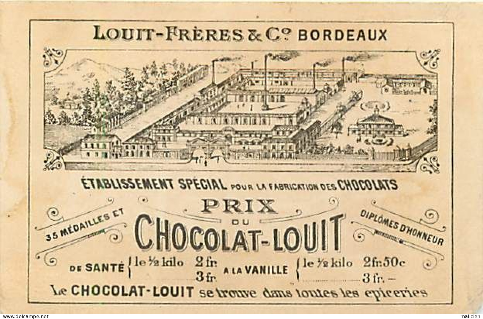 Chromos.-ref-chB894- Chocolat Louit Frères & Cie - Bordeaux - Gironde / La Voiture De L Italienne - Fête Foraine - - Louit