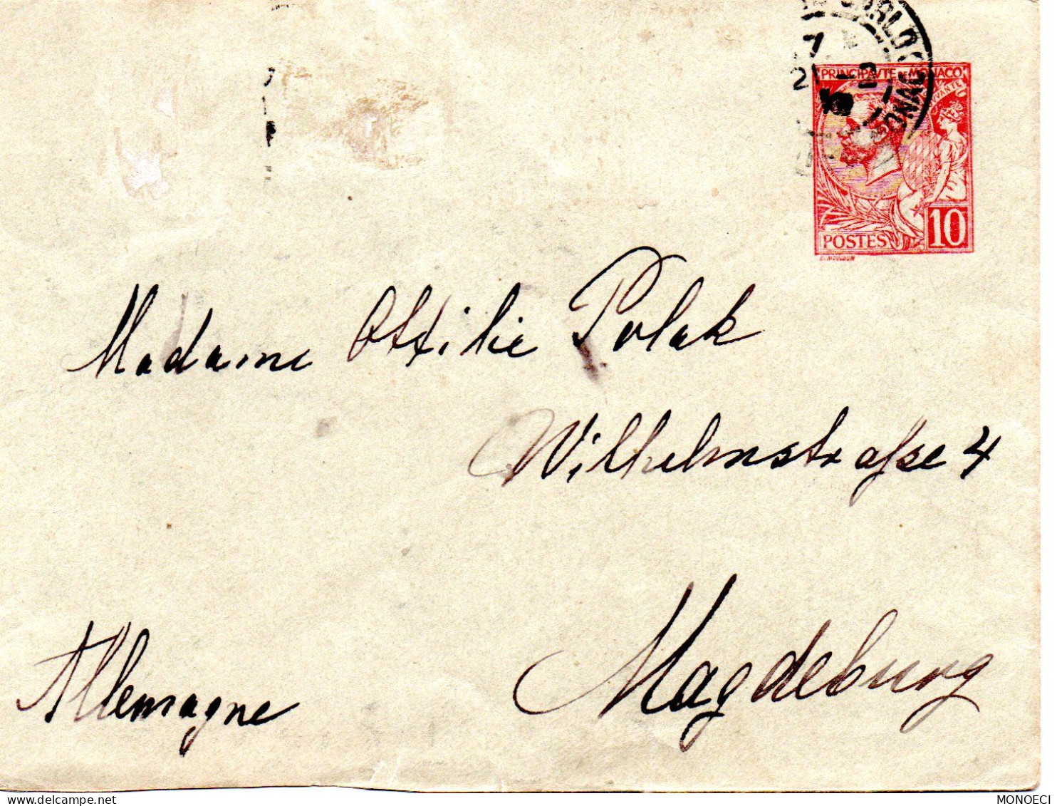 MONACO -- MONTE CARLO -- Entier Postal -- Enveloppe 15 C. Carmin Sur Vert 1891 ( 123 X 96 ) - Ganzsachen