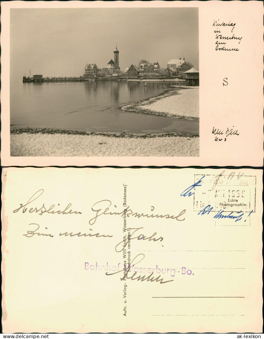 Wasserburg Am Bodensee Panorama-Ansicht "Wintertag Am Bodensee" 1958 - Wasserburg (Bodensee)