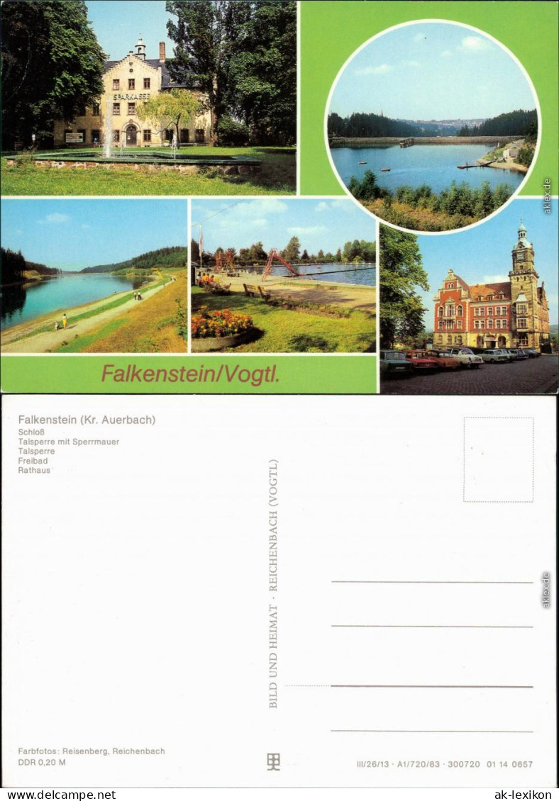 Falkenstein (Vogtland) Schloss, Talsperre Mit Sperrmauer, Freibad, Rathaus 1983 - Falkenstein (Vogtland)