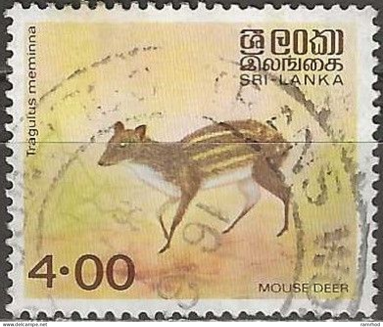 SRI LANKA 1982 Indian-spotted Chevrotain - 4r Multicoloured FU - Sri Lanka (Ceylon) (1948-...)