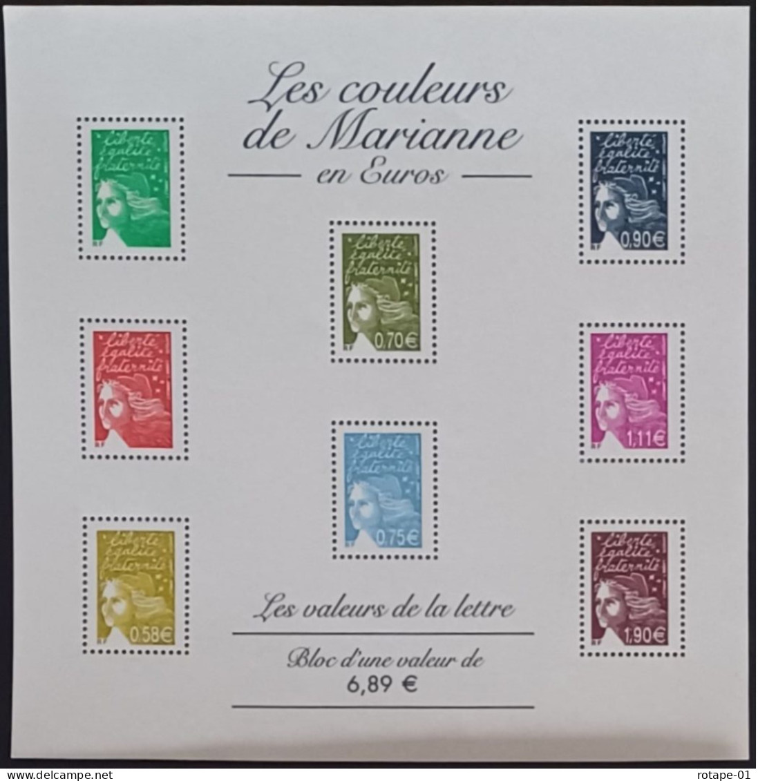 2004 N°YT FB67 Bloc Les Couleurs De Marianne En Euros N** Cote 25€ - 1997-2004 Marianna Del 14 Luglio