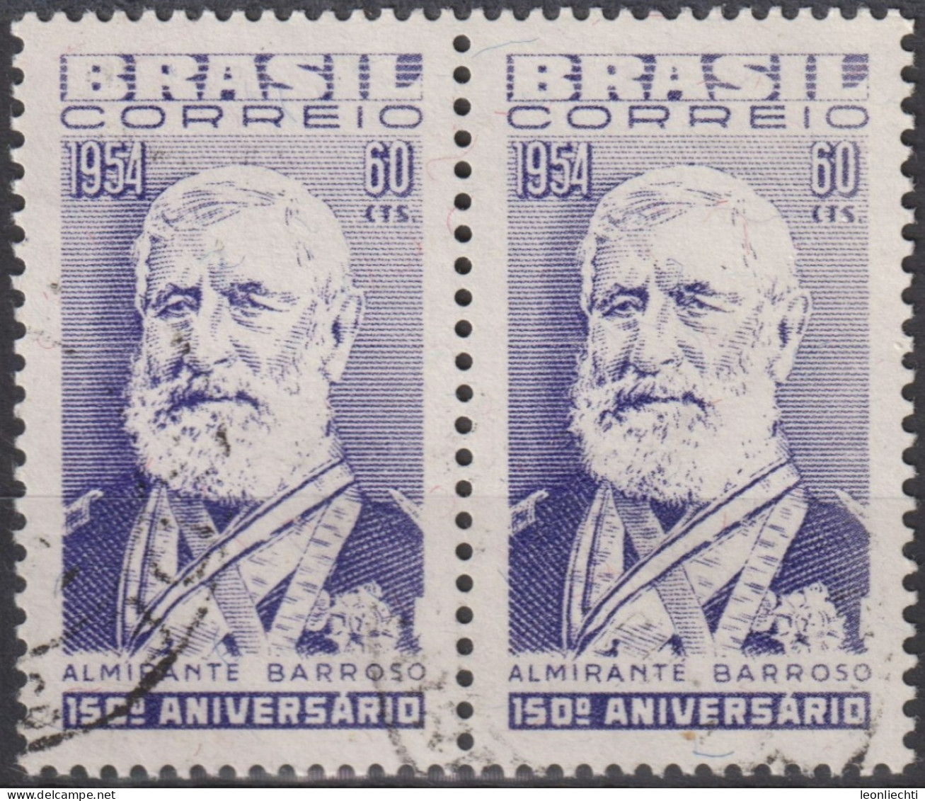 1954 Brasilien ° Mi:BR 861, Sn:BR 809, Yt:BR 591, Admiral Francisco Manoel Barroso Da Silva (1804-1882) - Used Stamps