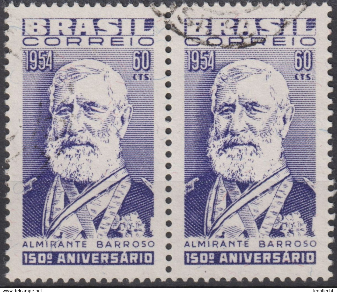 1954 Brasilien ° Mi:BR 861, Sn:BR 809, Yt:BR 591, Admiral Francisco Manoel Barroso Da Silva (1804-1882) - Used Stamps