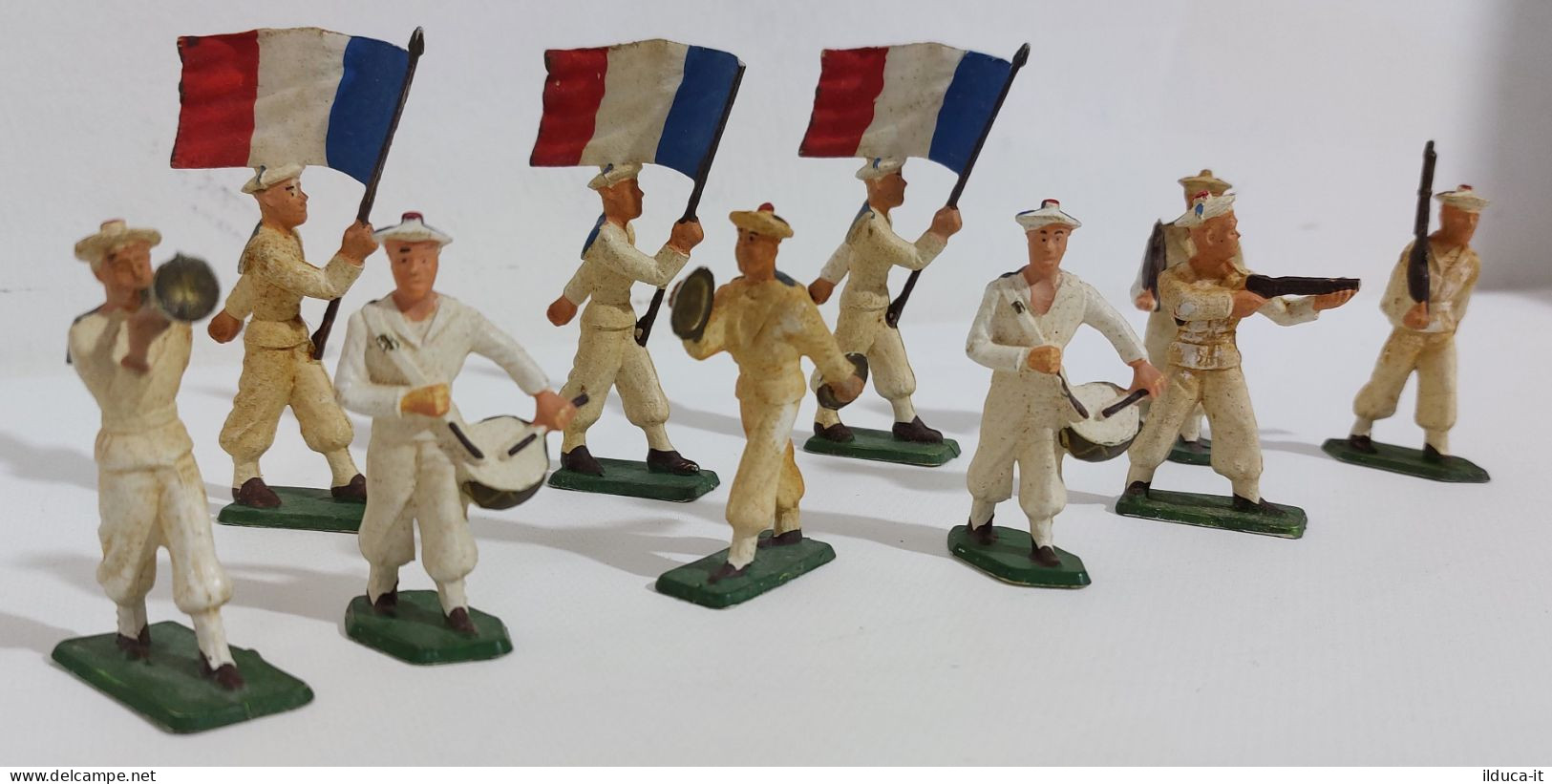 60861 Cs17 SOLDATINI BRITAINS - Lotto 10 Marinai Francesi - Tin Soldiers