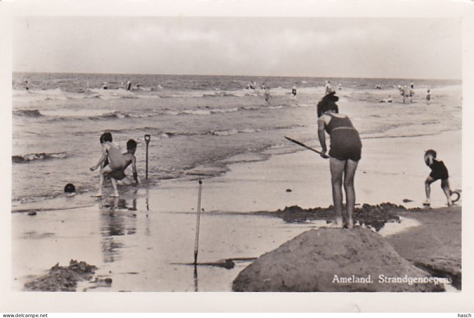 252732Ameland, Strangenoegen-1949(FOTO KAART)(zie Hoeken En Randen) - Ameland