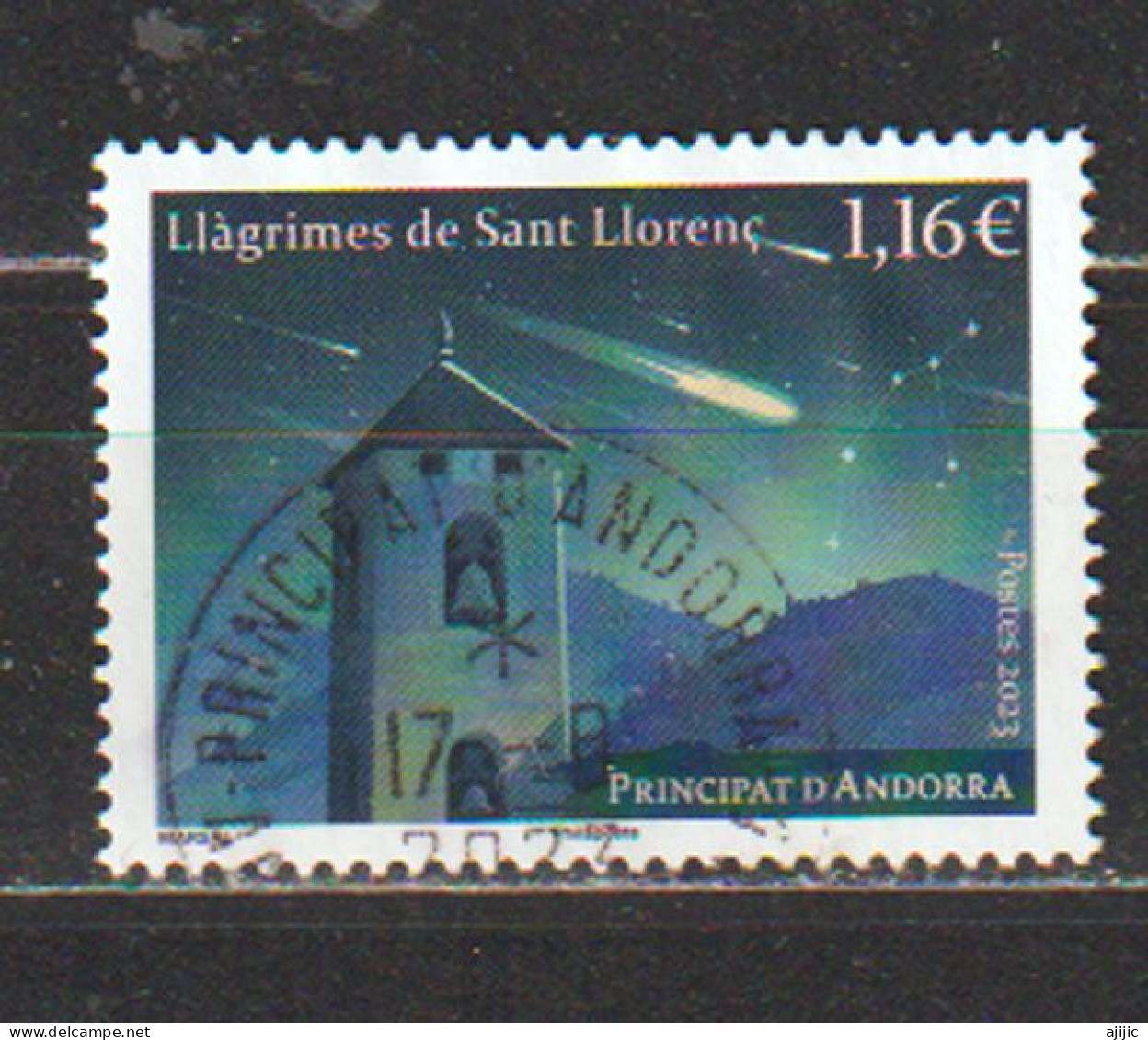 2023. Llagrimes De Sant Llorenc (Spectaculaire Nuit De Pluie De Météorites) Perséides. Timbre Oblitéré 1 ère Qualité - Used Stamps