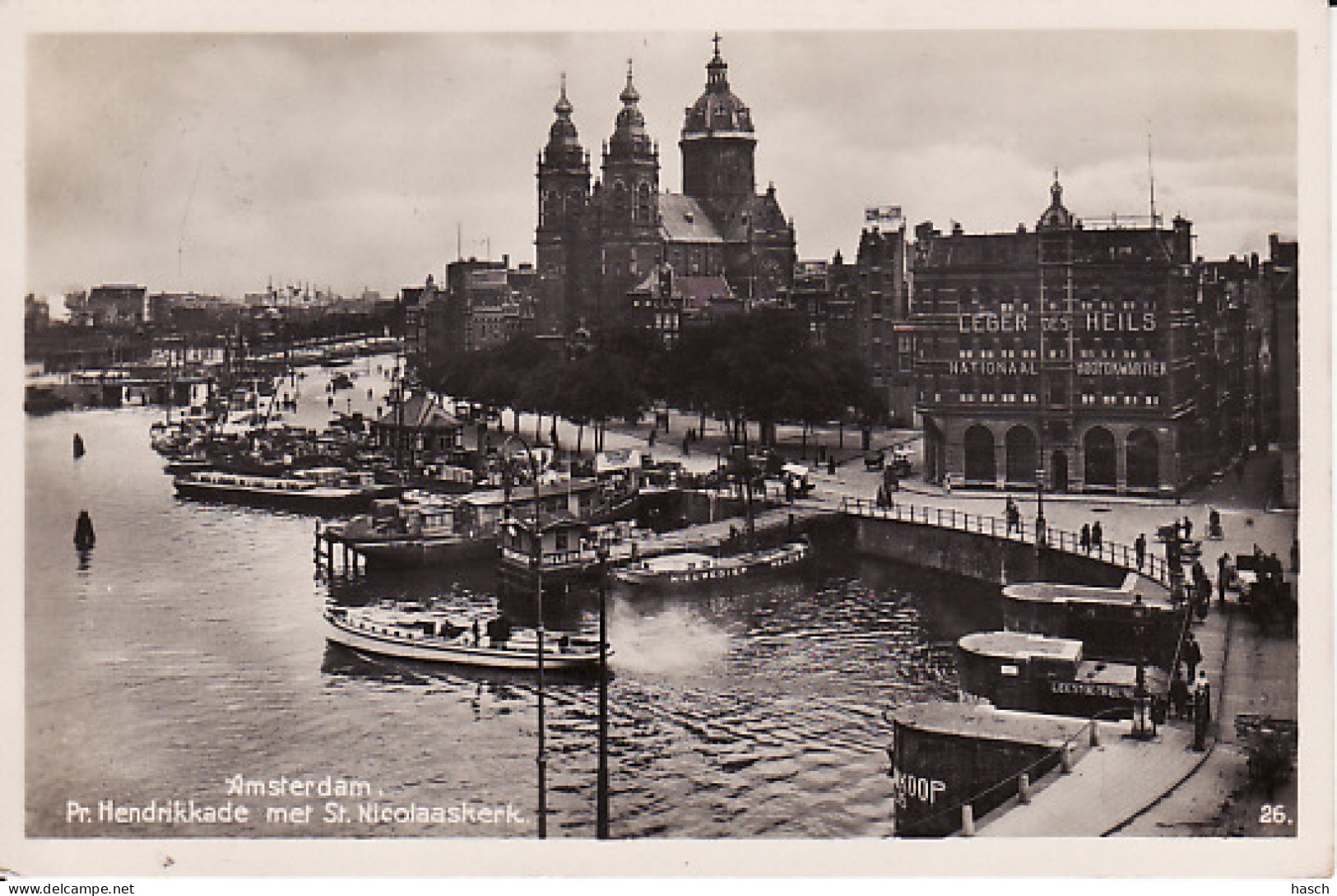 256736Amsterdam, Prins Hendrikkade  Met St Nicolaaskerk - Amsterdam