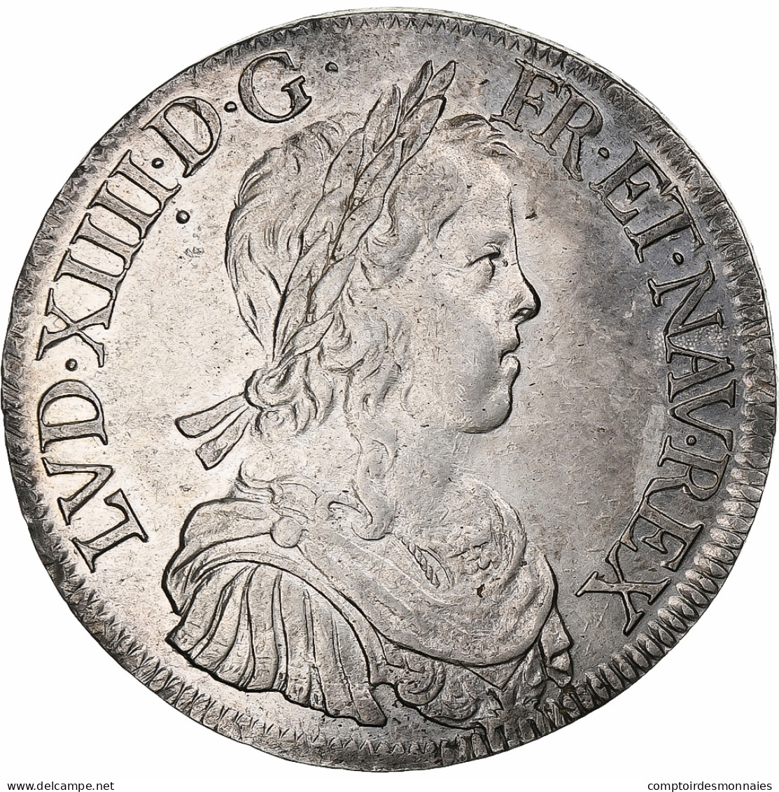 France, Louis XIV, Écu à La Mèche Longue, 1651, Paris, Argent, TTB+ - 1643-1715 Lodewijk XIV De Zonnekoning