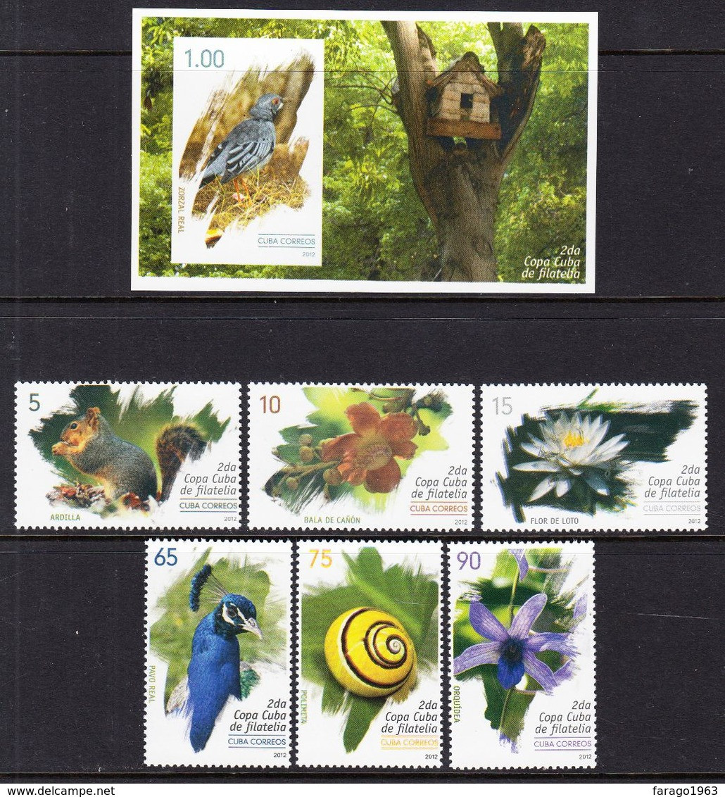 2012 Cuba Flora Fauna Birds Flowers Complete Set Of 6 + Souvenir Sheet MNH - Ungebraucht