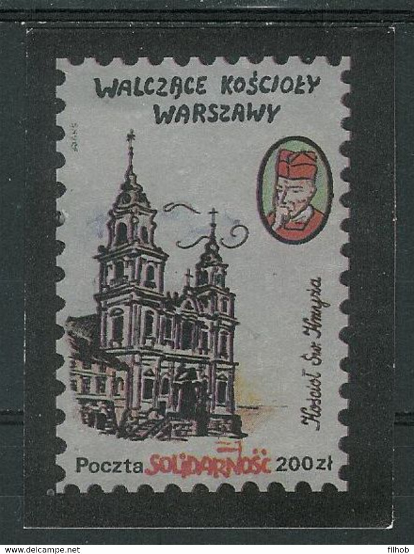 Poland SOLIDARITY (S141): Fighting Churches Holy Cross (brown-silver) - Vignettes Solidarnosc