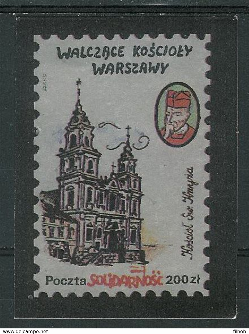 Poland SOLIDARITY (S141): Fighting Churches Holy Cross (brown-silver) - Viñetas Solidarnosc
