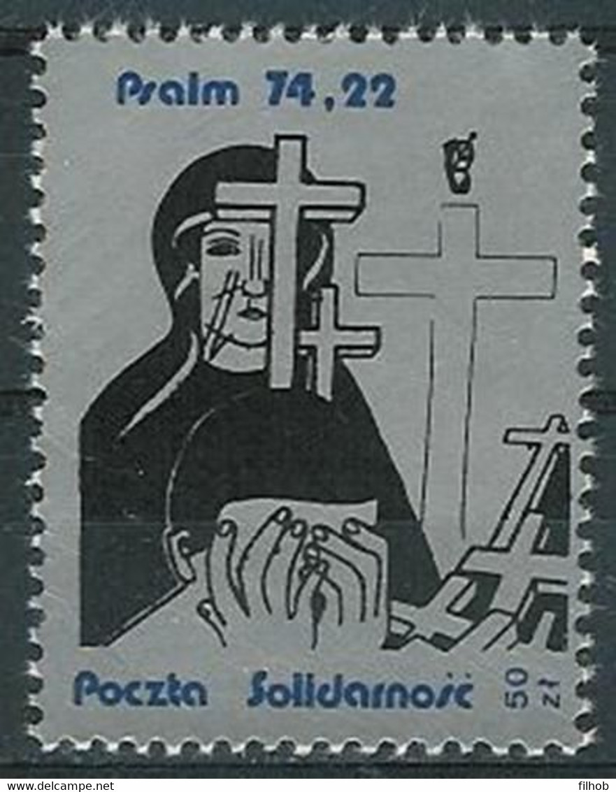 Poland SOLIDARITY (S616): Psalm 74,22 (blue) - Vignettes Solidarnosc