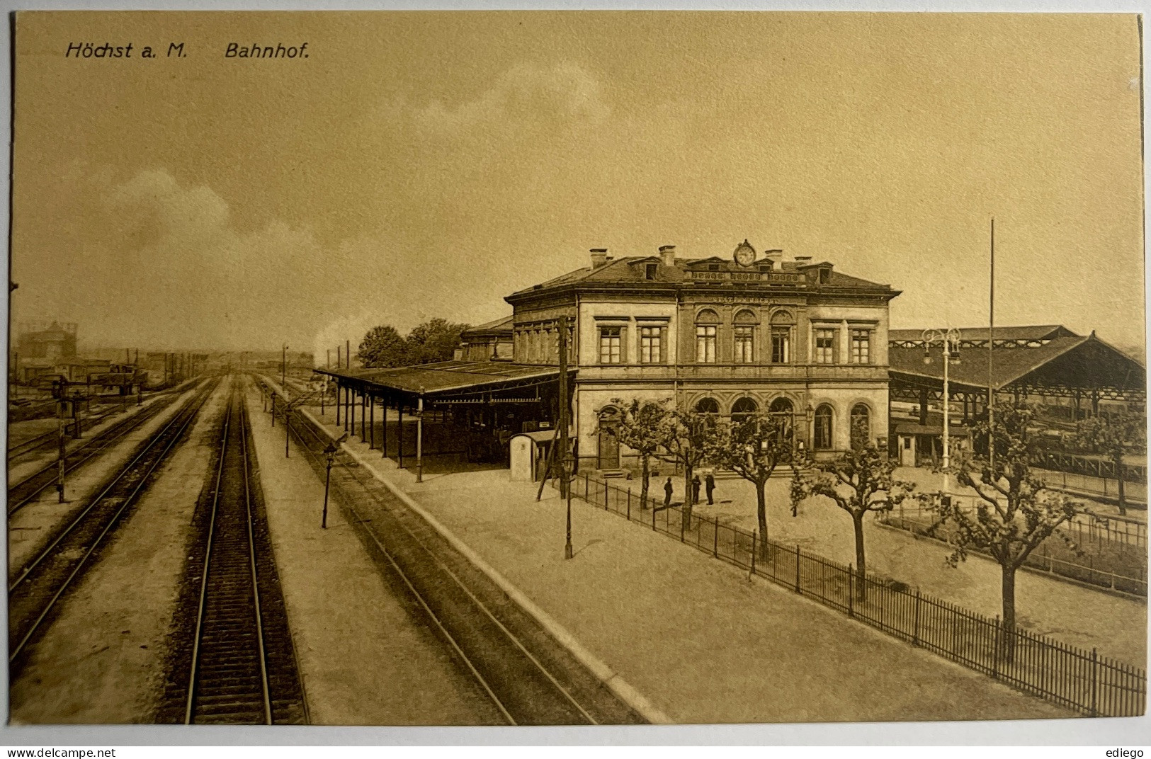 AK:  HÖCHST. A MAIN - Bahnof  - Antik Karte - Hoechst