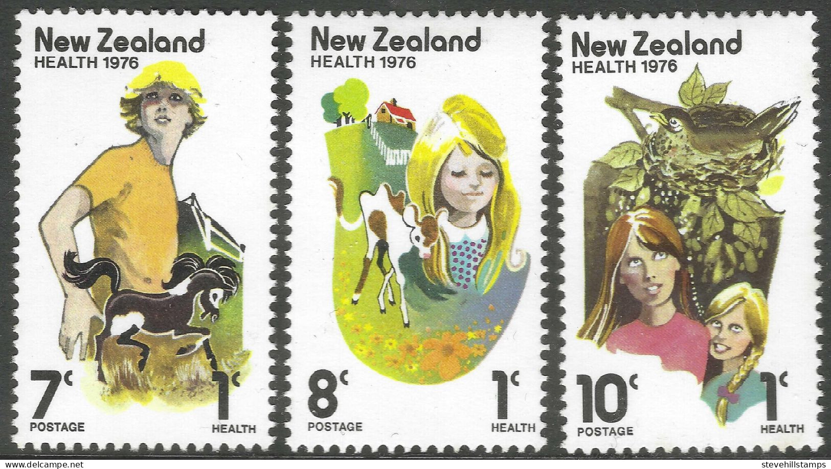 New Zealand. 1976 Health Stamps. MH Complete Set. SG 1125-1127. M2138 - Nuevos