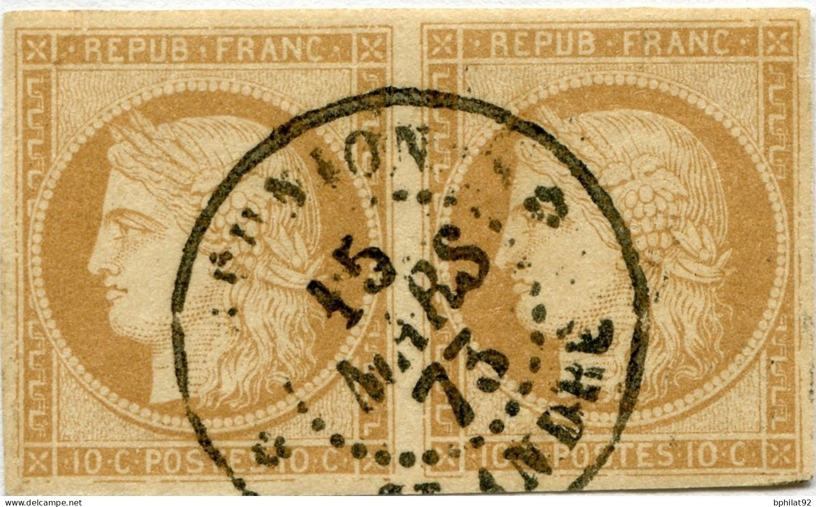 !!! COLONIES GENERALES, PAIRE DU N°11 OBLITÉRÉE CAD RÉUNION SAINT-ANDRÉ (1873) - Ceres