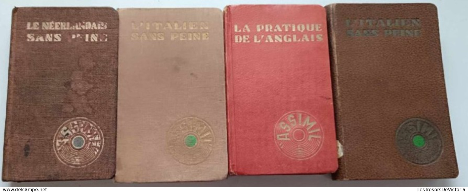 Lot De 4 Livres - Apprentissage De La Langue - Itakien - Anglais - Néerlandais - Sans Peine - Livres D'exercices - Dictionaries