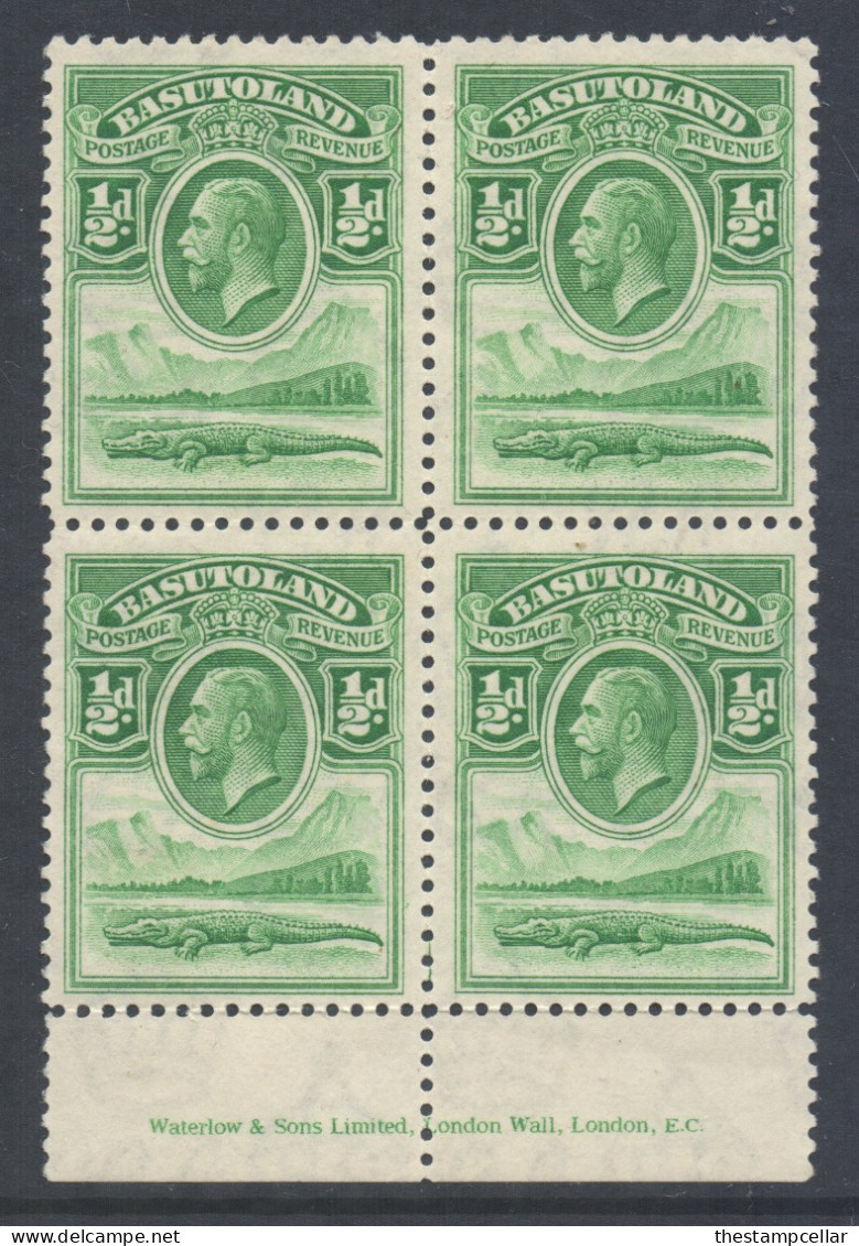 Basutoland Scott 1 - SG1, 1933 George V 1/2d Block Of 4 MH* - 1933-1964 Colonie Britannique