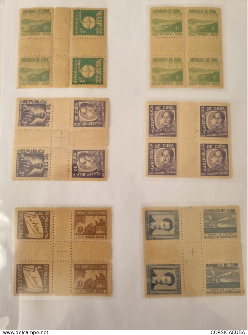 CUBA  NEUF  1937  ESCRITORES  Y  ARTISTAS  AMERICANOS  // Centros De Hoja  // PARFAIT  ETAT  //  1er  CHOIX  // - Unused Stamps