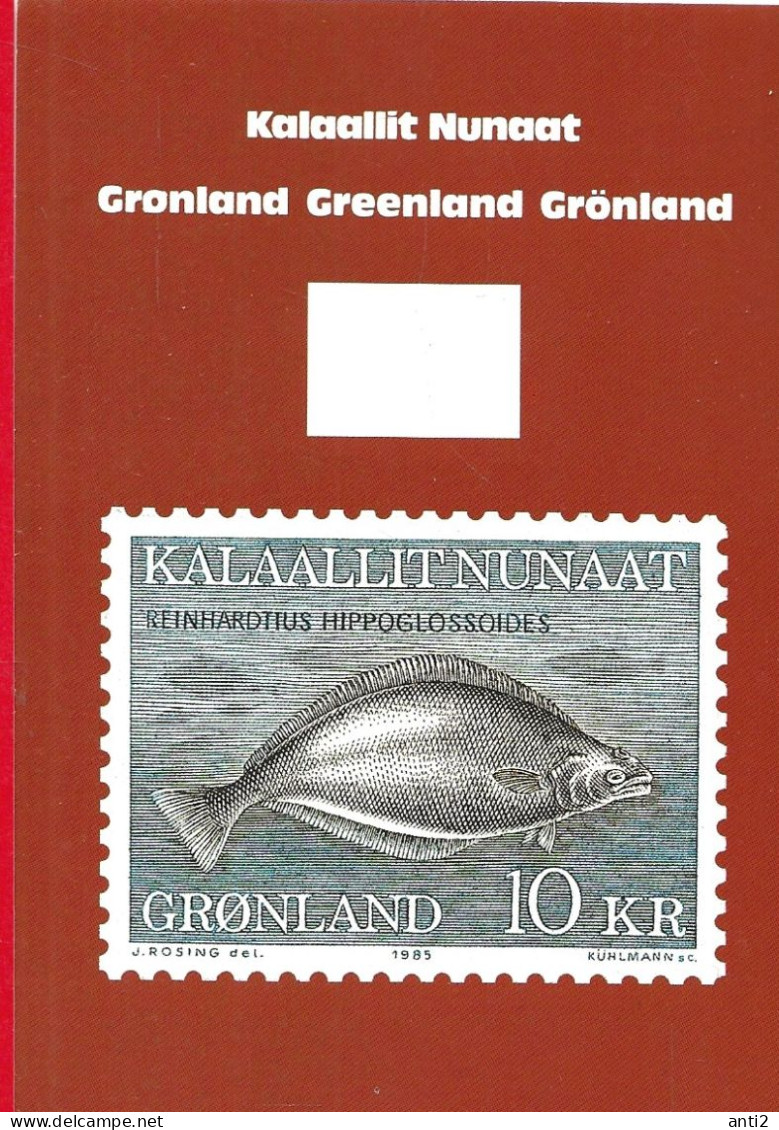 Greenland 1984 Maritim Fauna, Fish,  Black Halibut (Reinhardtius Hippoglossoides)  Mi  162 Imprinted On Card - Groenlandia