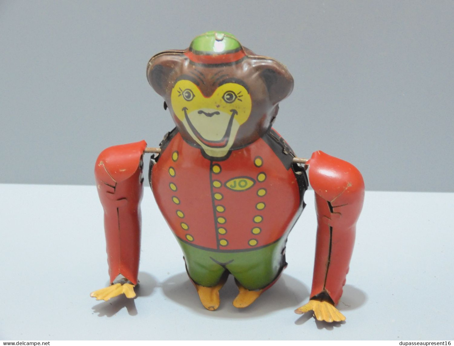 -JOUET MECANIQUE à clé ANCIEN JOUSTRA The Mechanical Monkey avec sa boite     E