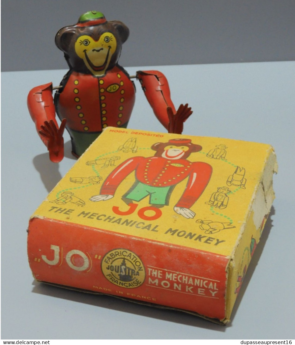 -JOUET MECANIQUE à clé ANCIEN JOUSTRA The Mechanical Monkey avec sa boite     E