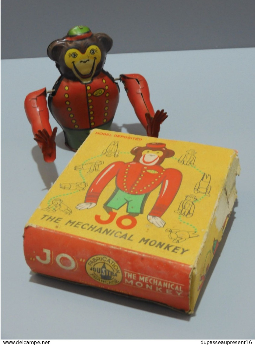 -JOUET MECANIQUE à clé ANCIEN JOUSTRA The Mechanical Monkey avec sa boite     E