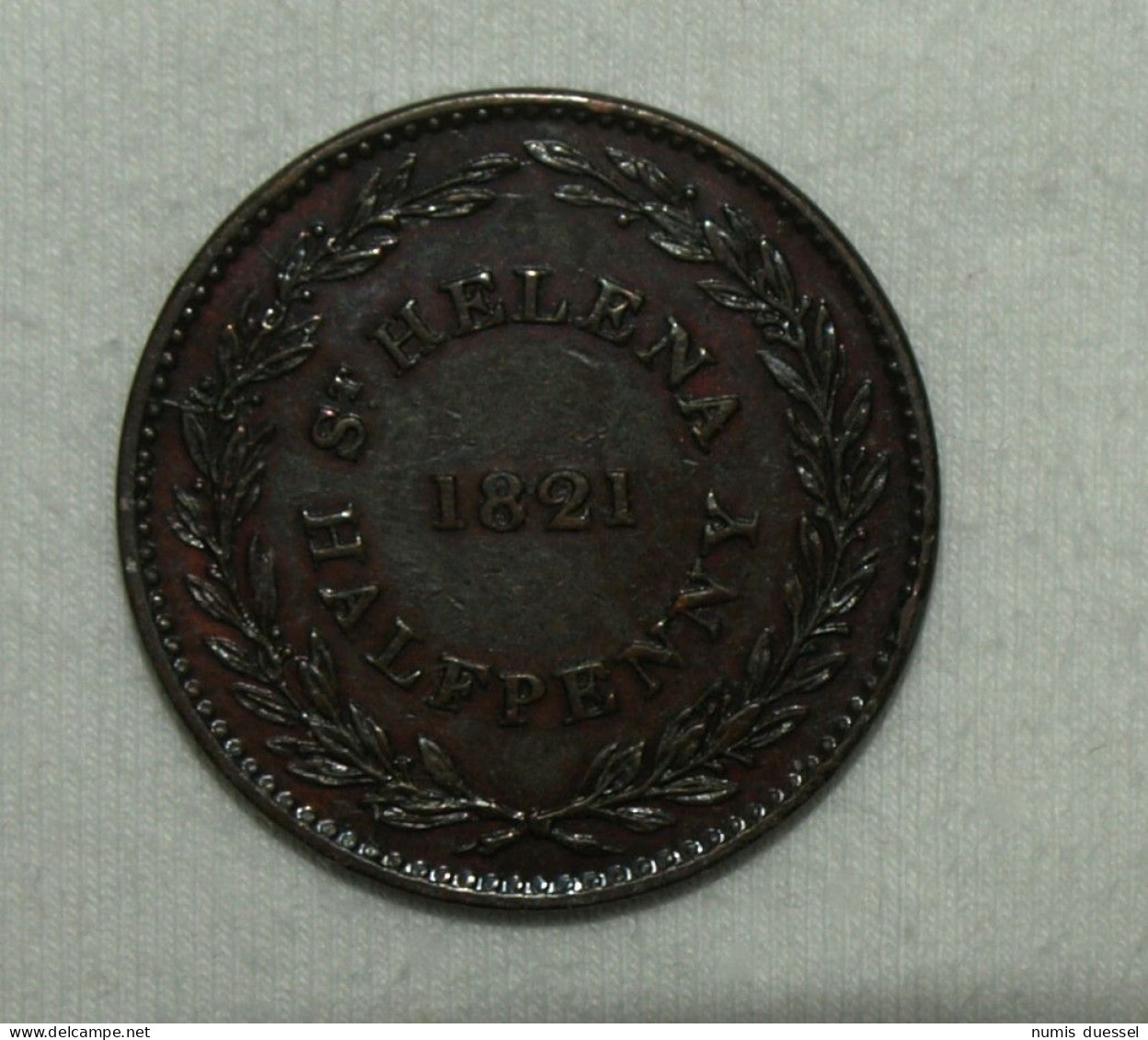 St. Helena Ascension & Tristan Da Cunha/British East India Company, 1821, 1/2 Penny VZ/XF - Colonias