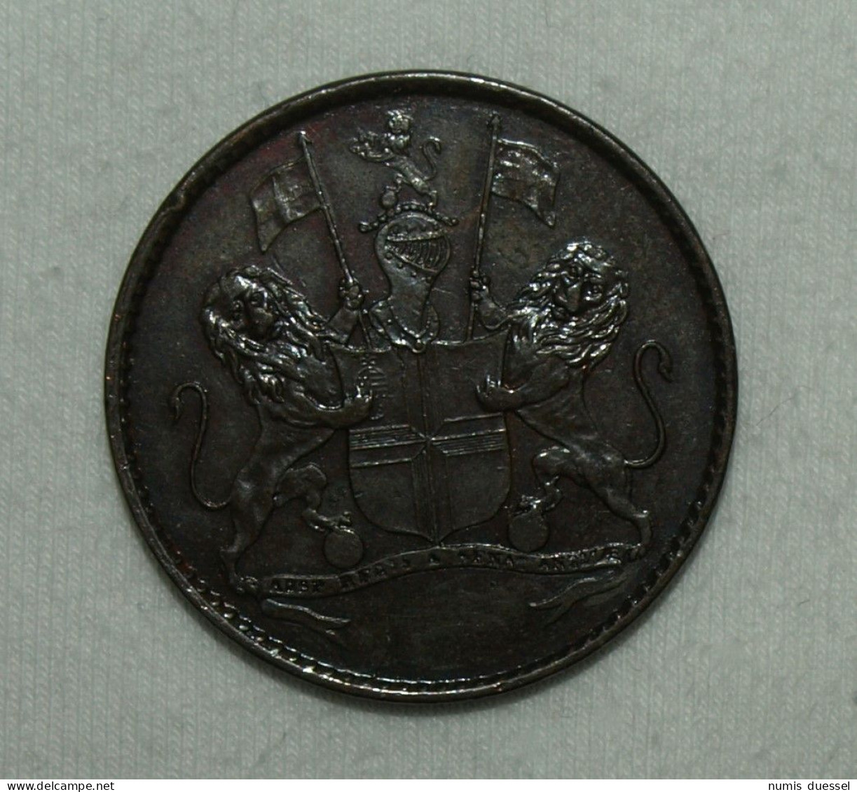 St. Helena Ascension & Tristan Da Cunha/British East India Company, 1821, 1/2 Penny VZ/XF - Colonie