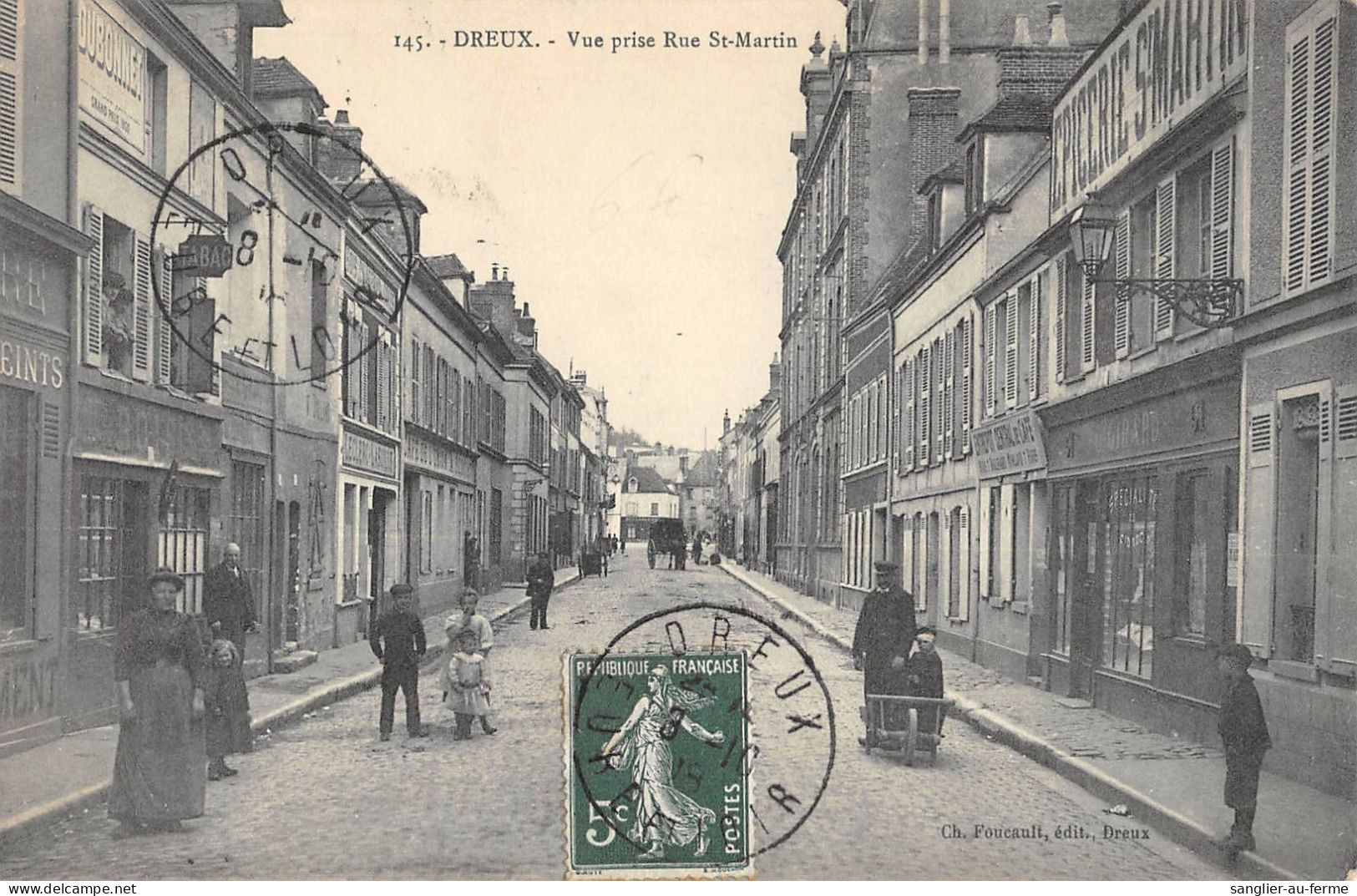 CPA 28 DREUX / VUE PRISE RUE SAINT MARTIN / Cliché Pas Courant - Dreux