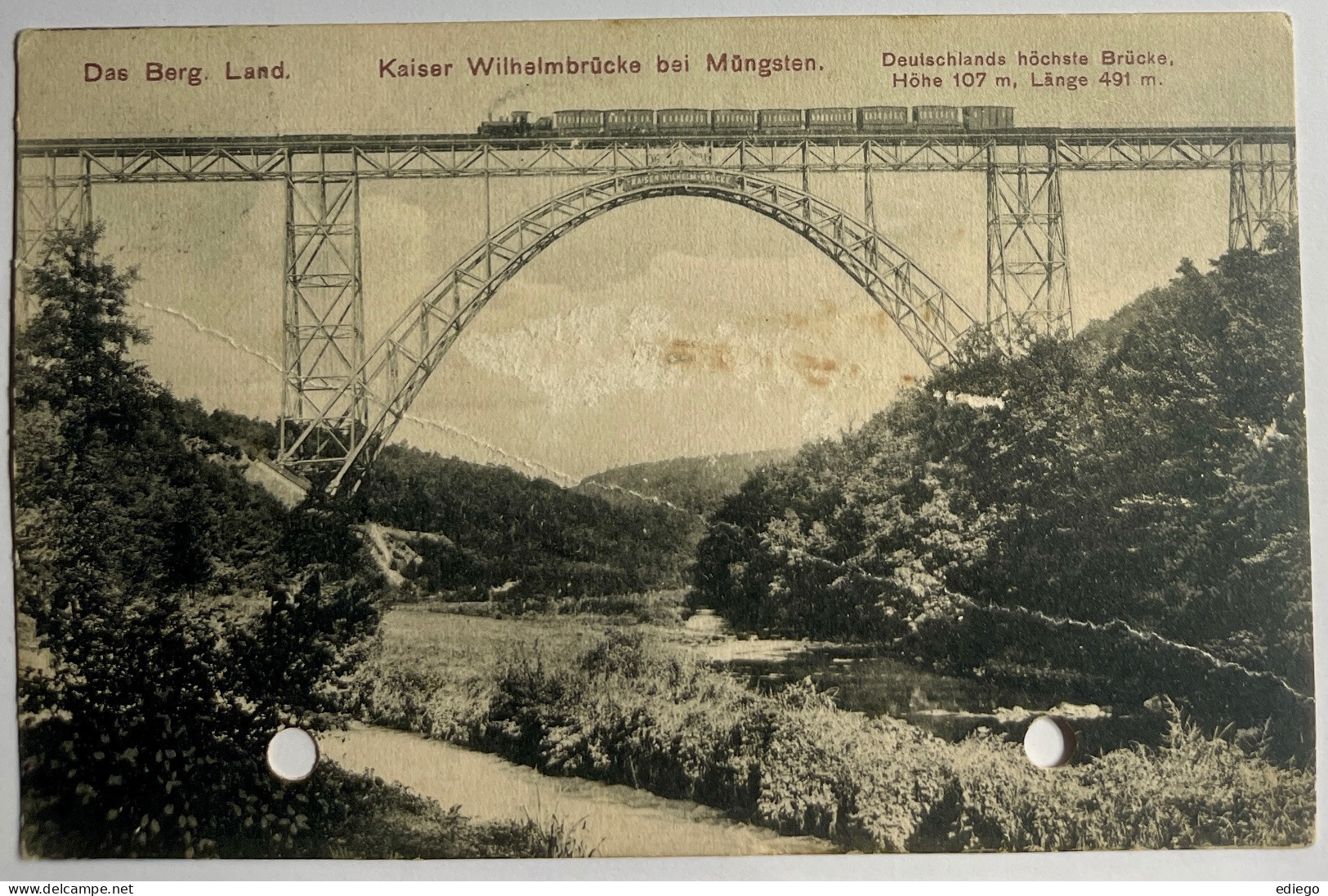 AK:  MÜNGSTEN - Kaiser Wilhelmbrücke 1908 - Bergisch Gladbach