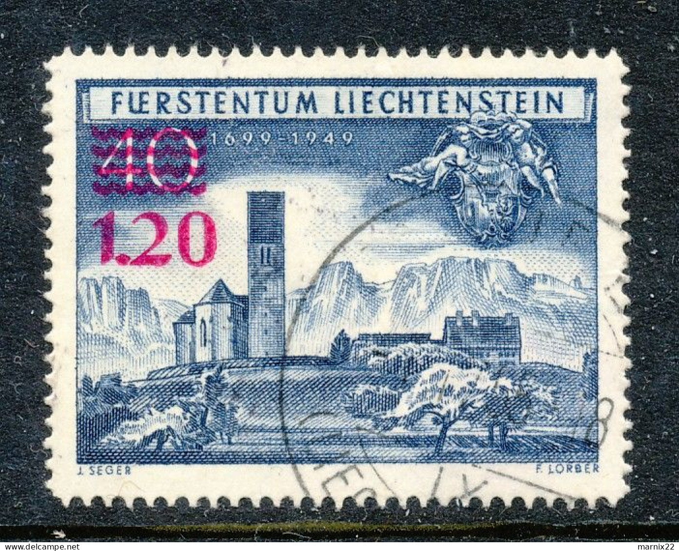 1952 - KIRCHE IN BENDERN MIT AUFDRUCK DER NEUEN WERT 1.20 Fr.  - CHURCH - VFU                                        Hk4 - Gebruikt