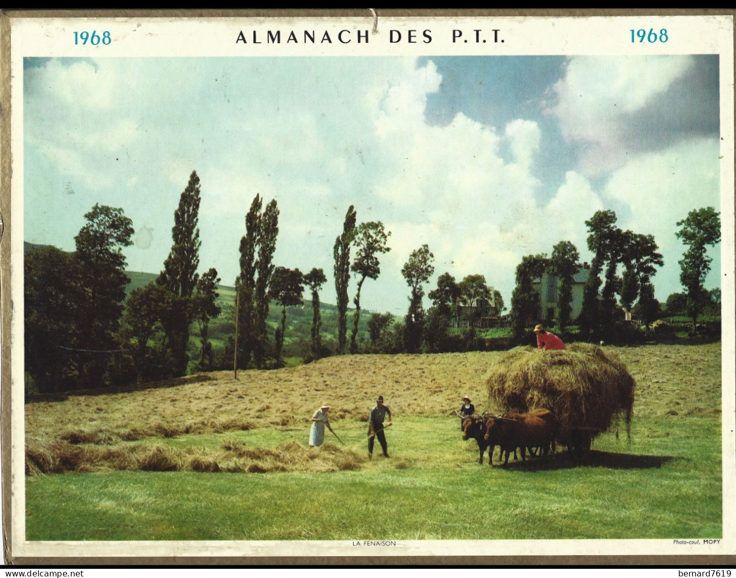 Almanach  Calendrier  P.T.T  -  La Poste -  1968 - La Fenaison - Big : 1961-70
