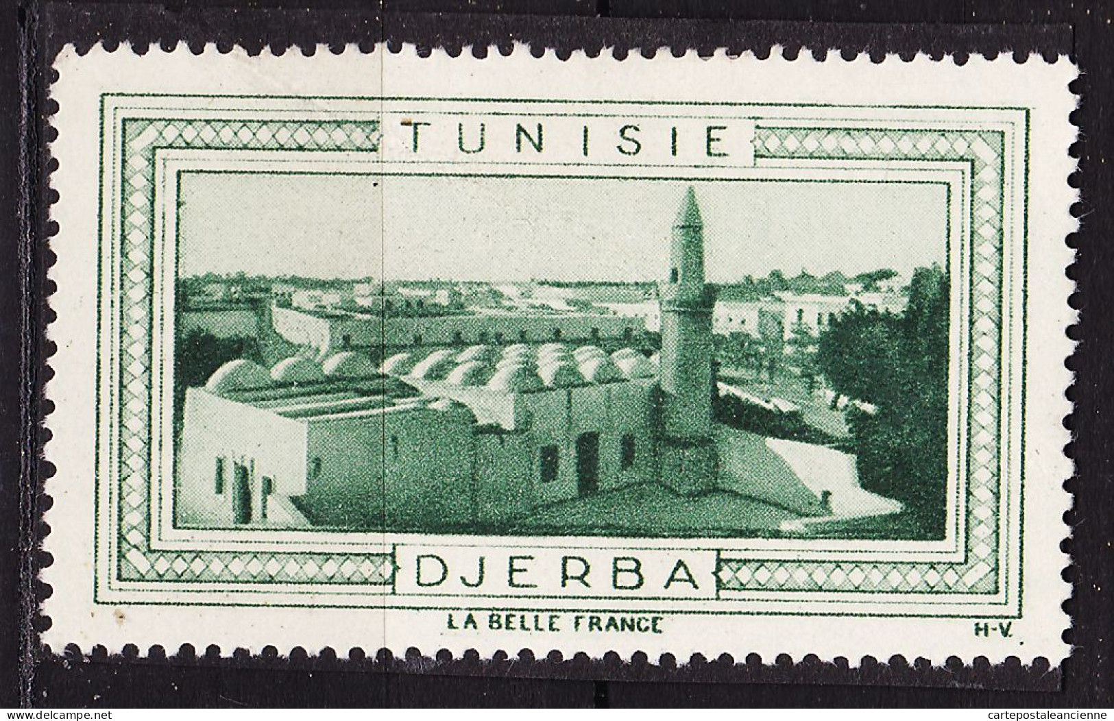 12994 ● DJERBA (2) TUNISIE Vignette De Collection LA BELLE FRANCE 1925s H-V Helio VAUGIRARD PARIS Erinnophilie - Tourism (Labels)