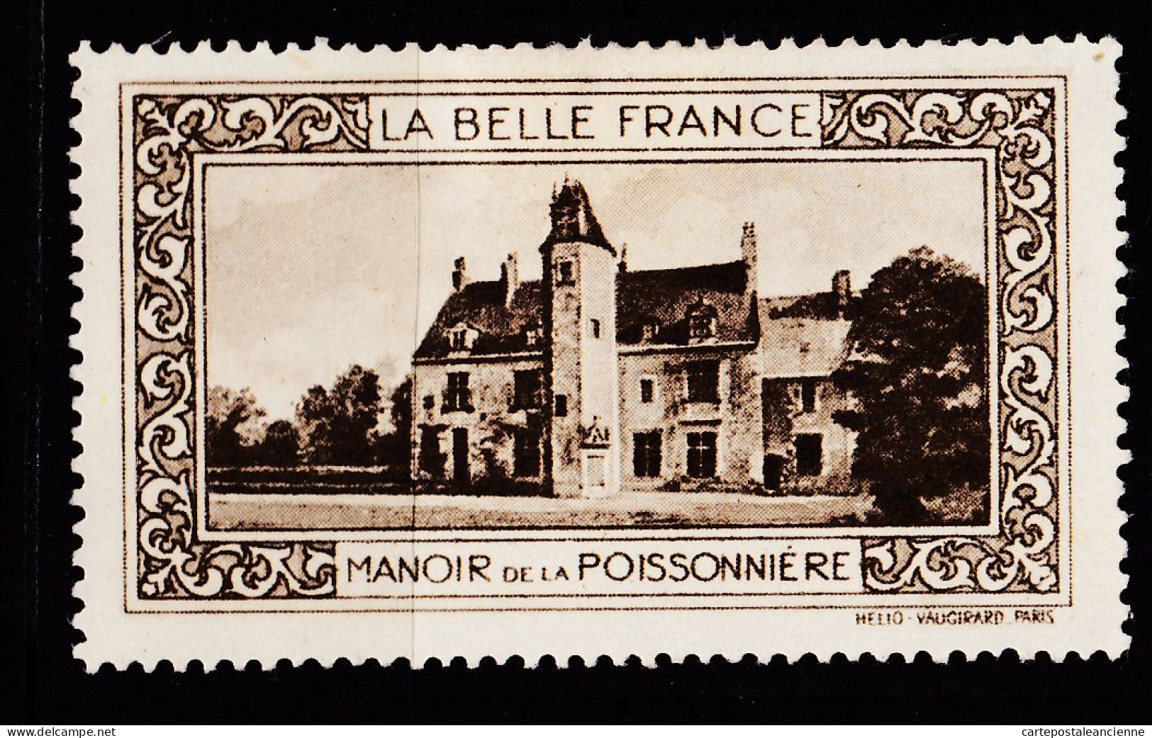 12962 / ⭐ ◉ COUTURE (41) Manoir POISSONNIERE Vignette Collection BELLE FRANCE 1925s VAUGIRARD PARIS Erinnophilie - Tourisme (Vignettes)