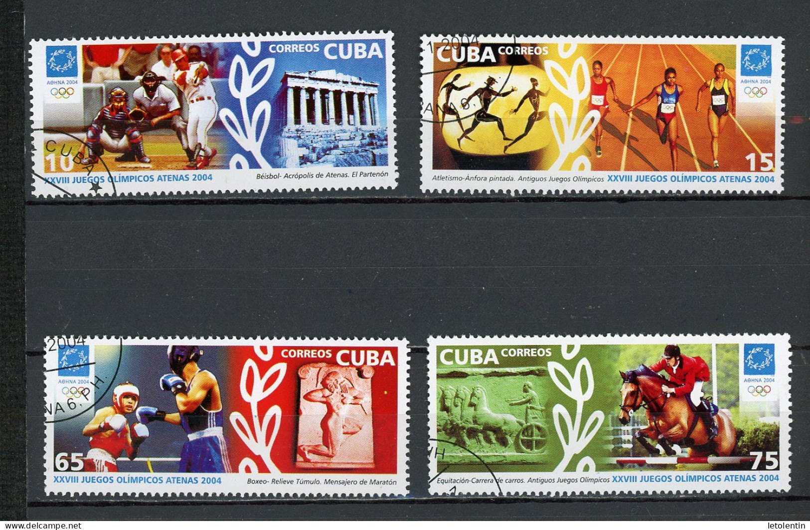 CUBA - JEUX OLYMPIQUE D'ATHENES - N° Yvert 4135/4138 Obl. - Usados