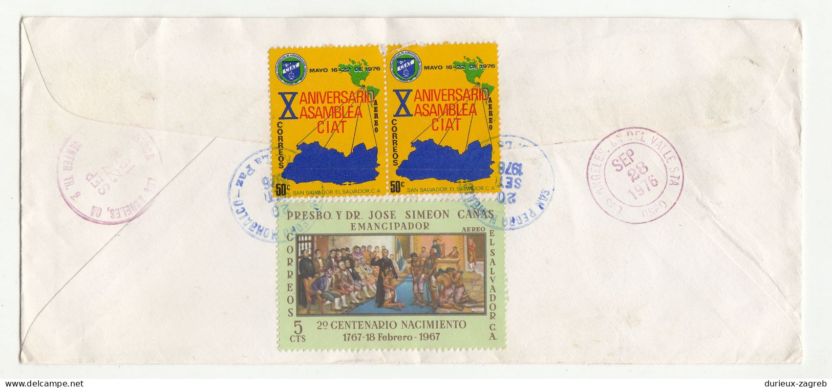 El Salvador Letter Cover Posted Registered 1976 To USA B240301 - Salvador