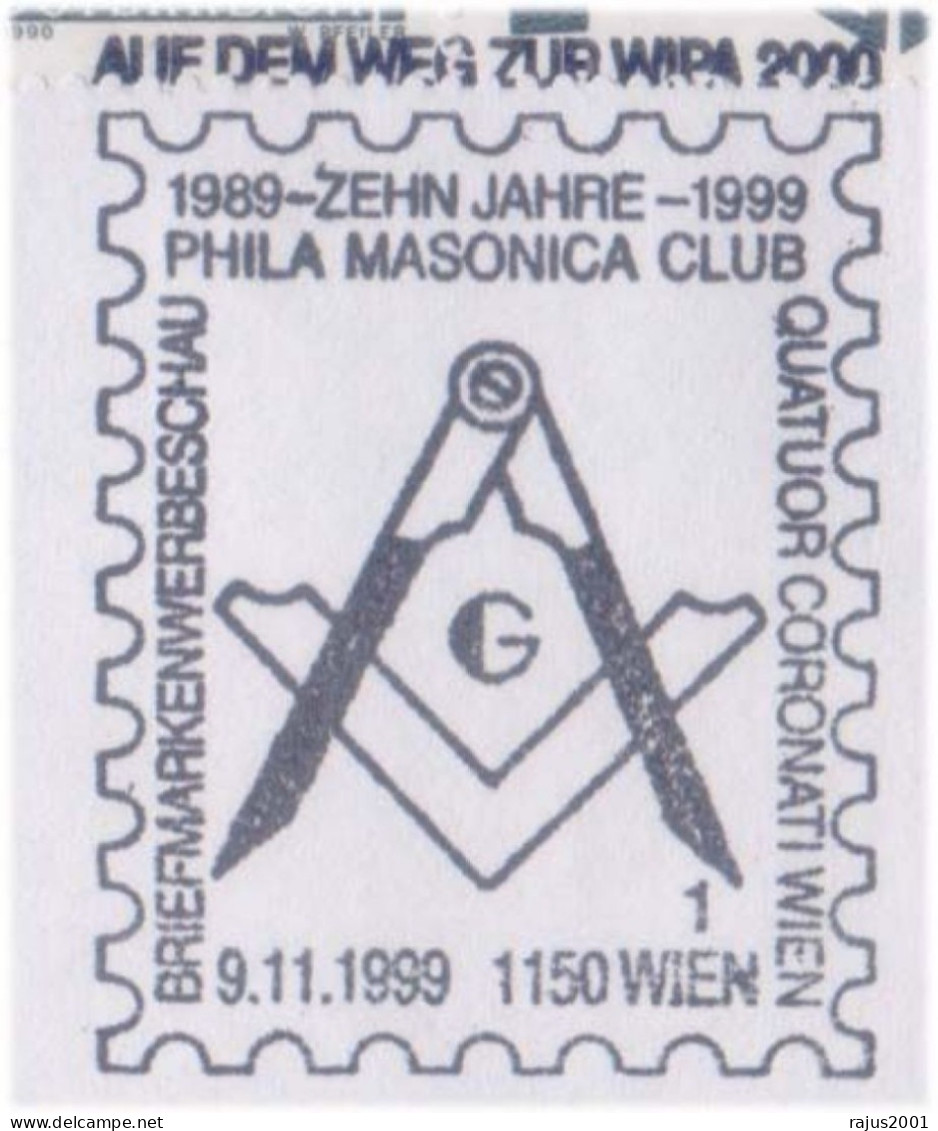 Phila Masonic Club, Four Crowned  Vienna, Pure Masonic, Maçonnerie, Maconnerie, Freemasonry Austria Special Cover - Vrijmetselarij