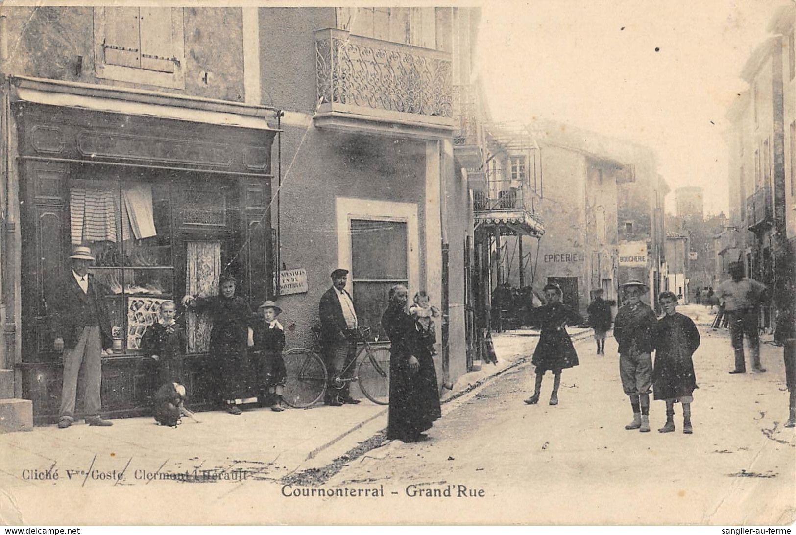 CPA 34 COURNONTERRAL / GRAND RUE - Autres & Non Classés