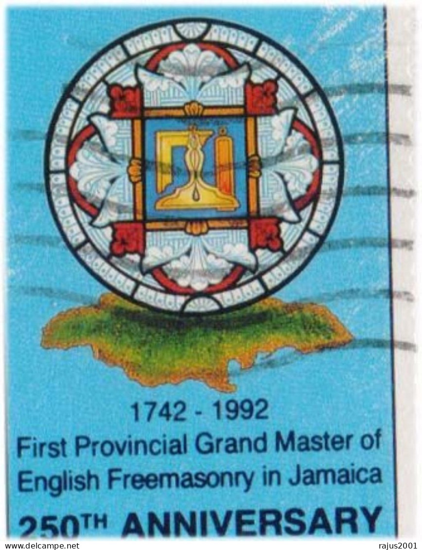 First Provincial Grand Master Of English Freemasonry, Plumbline, Plumb Line, Masonic, Mason, Circulated Jamaica Cover - Franc-Maçonnerie