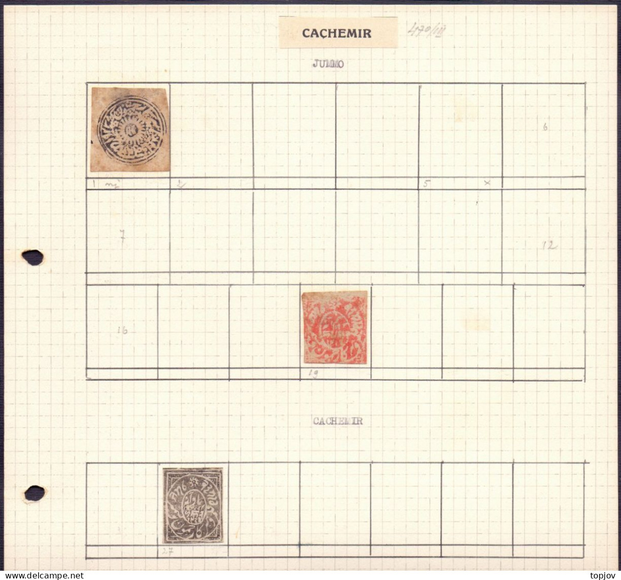 INDIA - JAMMU & KASHMIR +  - SUN  No. 1, 19x, 32x - 1866/77 - RARE - Jammu & Kashmir