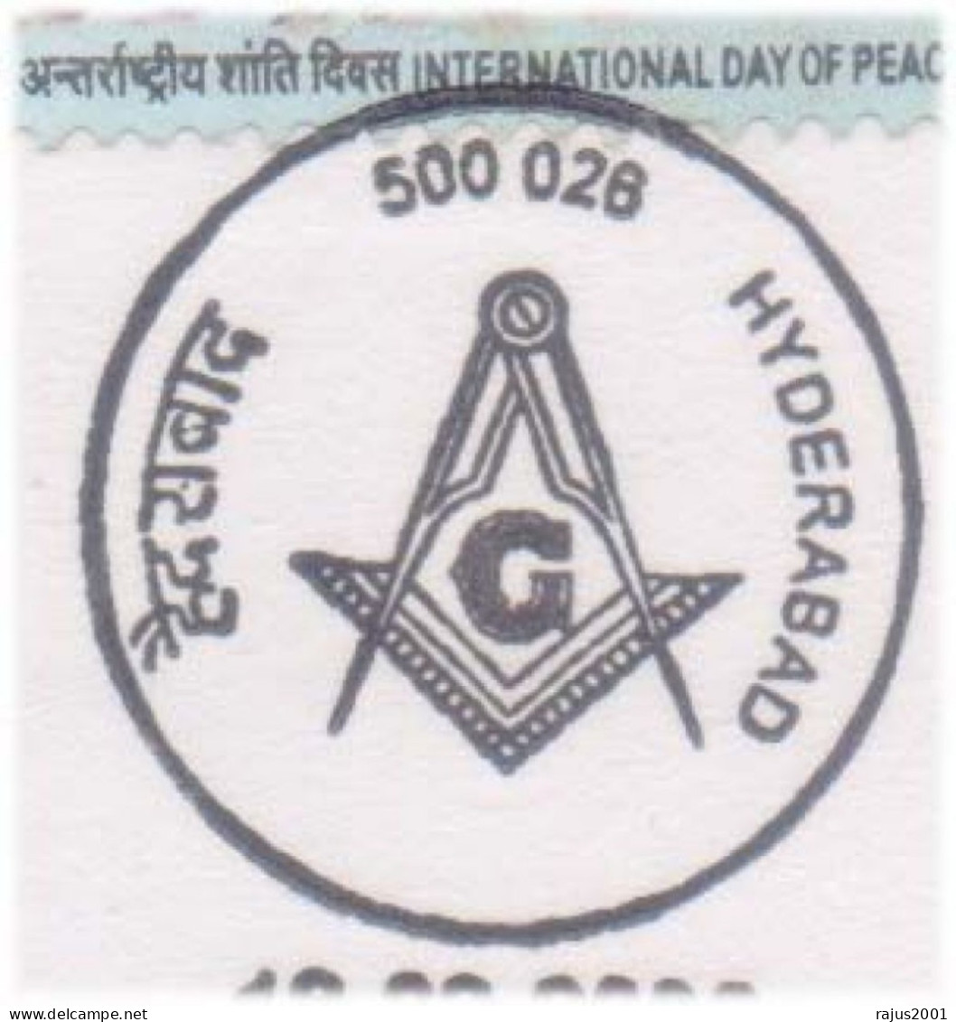 Meet On The Level Part On The Square, Sponsored By Lodge Engineers No. 336 Freemasonry Masonic India Special Cover - Massoneria