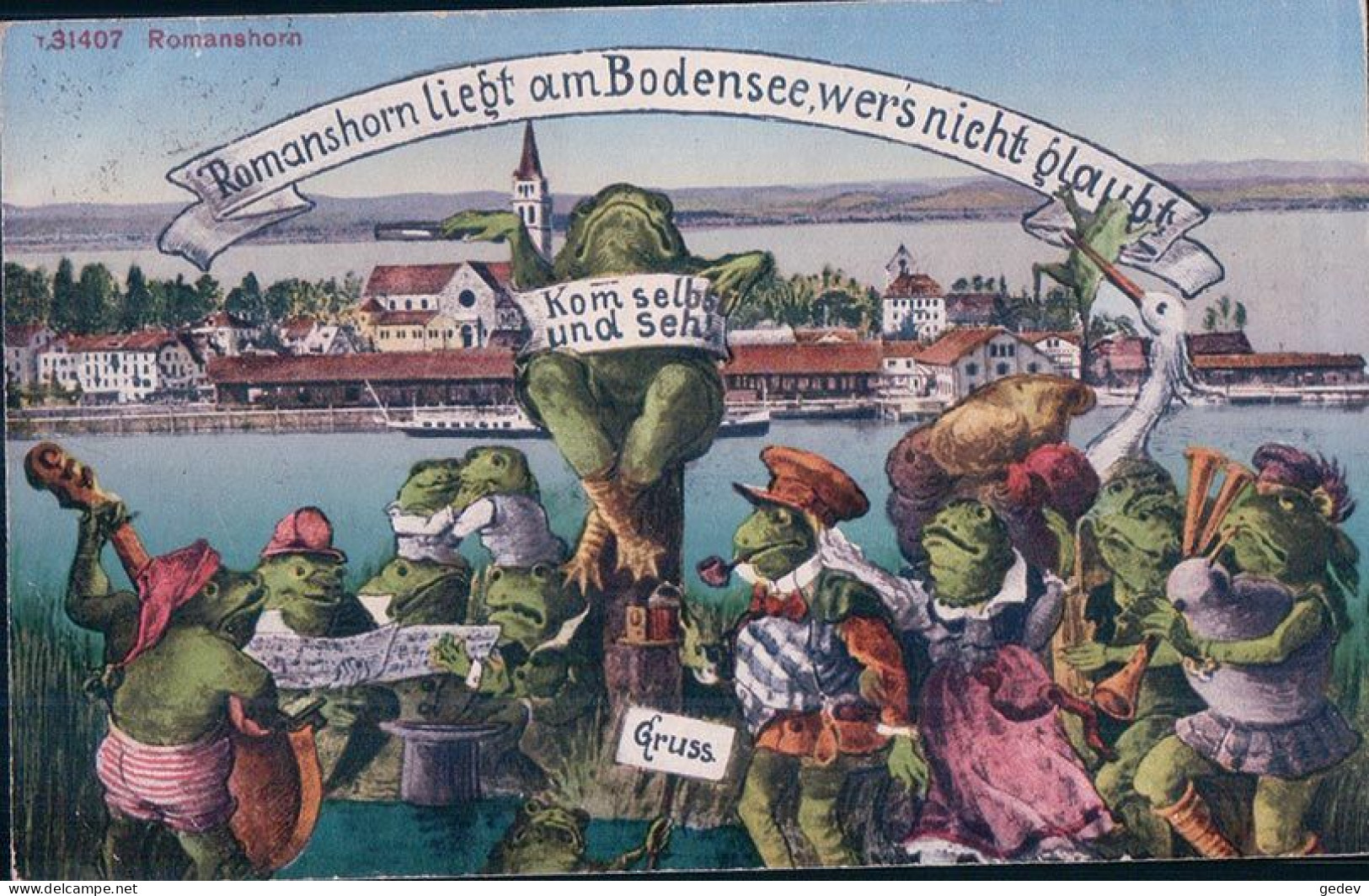 Romanshorn Am Bodensee, Choeur Et Orchestre De Grenouilles, Litho (14.7.1922) - Romanshorn